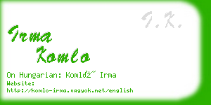 irma komlo business card